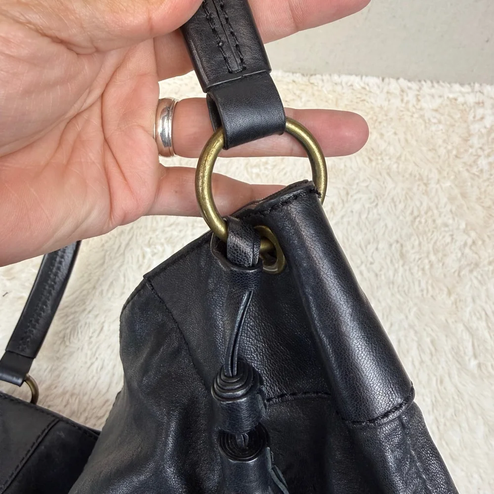 Banana Republic black lambskin hobo bag